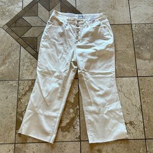 Judy Blue Wide Leg Crop White Denim Jeans 14w NWT women